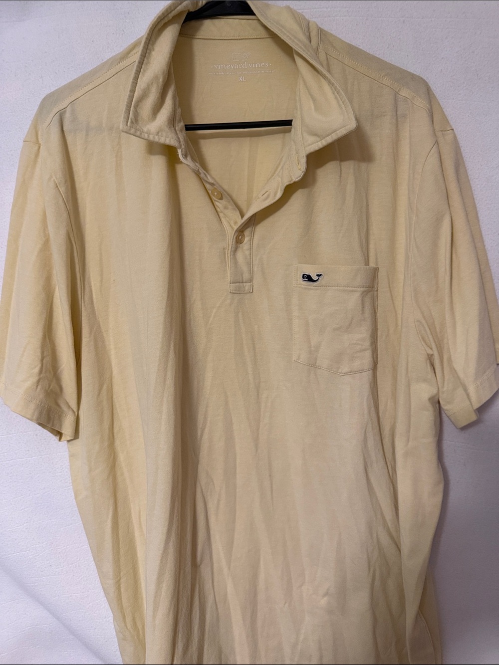 Vineyard Vines Men's Short Sleeve Pocket Polo - Pale Yellow